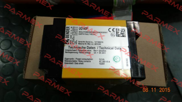 B916382 UG140P DC 24V UG obsolete, replaced by IR425-D4-1 (B91036403) or  B71036320 (isoUG425-D4-4) Bender