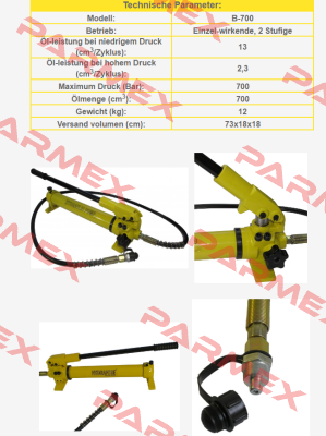 B-700 - Handpumpe Hydrafore Power Tools