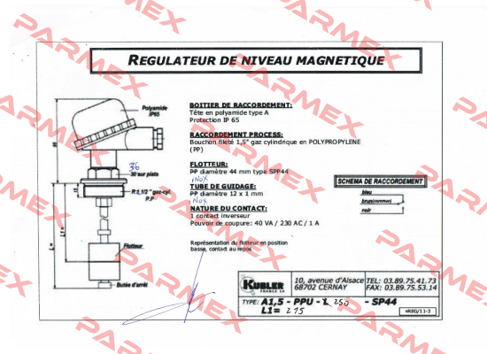 A1.5-PPU-250-SP44 old code, new code ABRPP1, 5"-PPU-L250/12-PP44A  Kübler