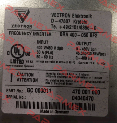 BRA 400-060 BF2  OEM  Vectron