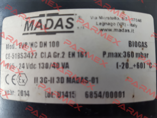 EVP/NC DN100  Madas