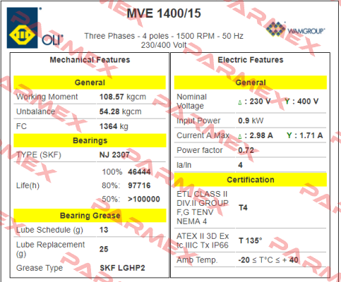 MVE 1400/15  Wam