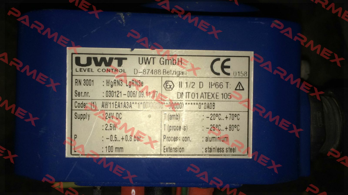 Type: RN 3001 - AW11EA1A3A Uwt