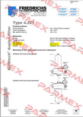 DF 4.221-B32.025.L2-P.H.N-5.02-2,0-f2.2,0  Fluidtech