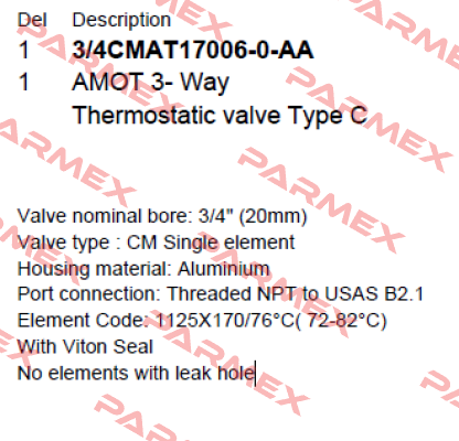 3/4CMAT17006-0-AA Amot