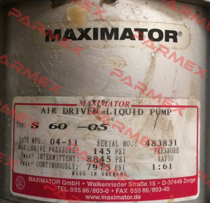 S60 / 3130.0199 Maximator