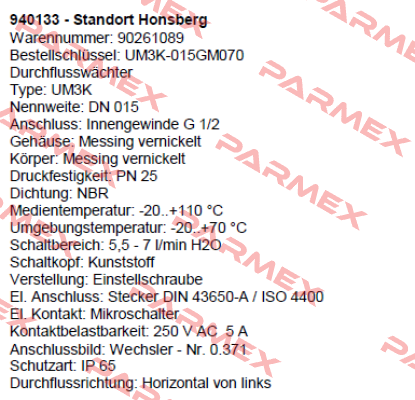 UM3K-015GM070  Honsberg