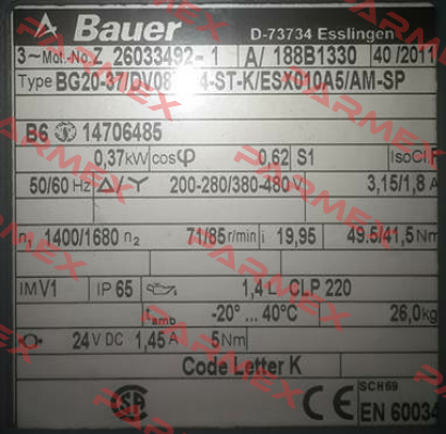 ETB ESX010A5 GS24V 5NM Bauer