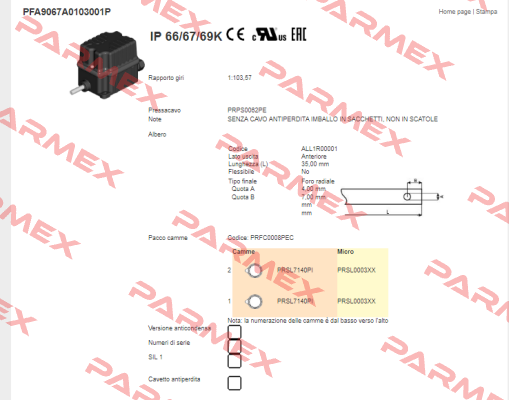 PFA9067A0103001P Ter Tecno Elettrica Ravasi