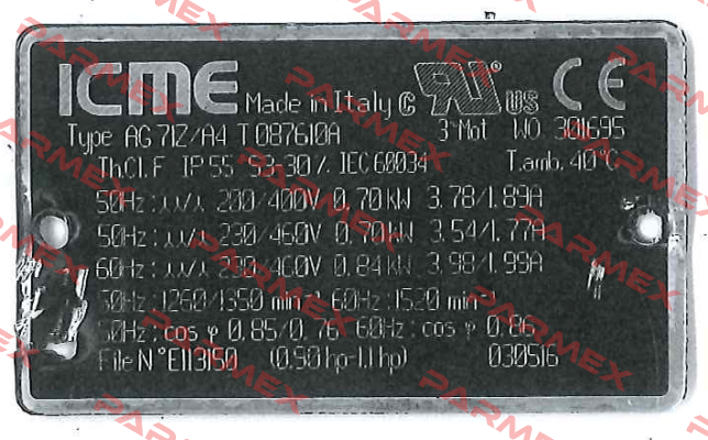 AG 71Z/A4 T 0876110A  Icme Motor