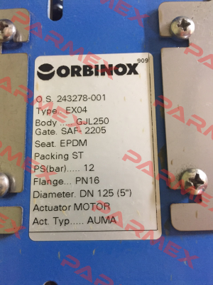 EX DN 125 mit OS 243278-001  Orbinox