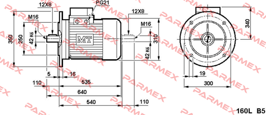 Typ DN 160 L-4/8 B3 Fimet