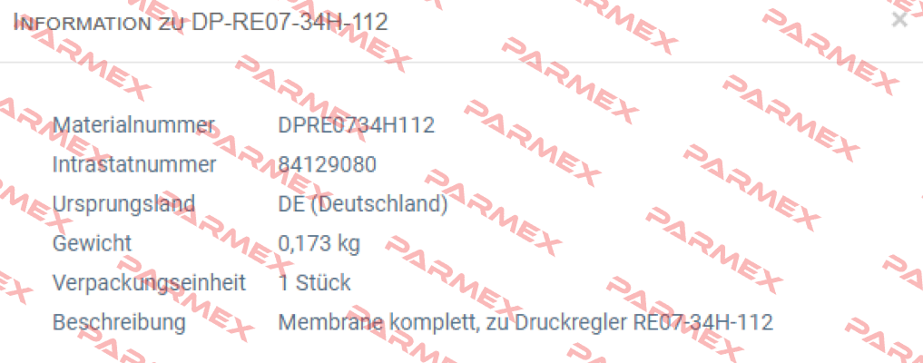 DP-RE07-34H-112  (Membrane zu Druckregler RE07-34H-112)  STASTO