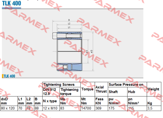 TLK400  80x120mm  Tollok