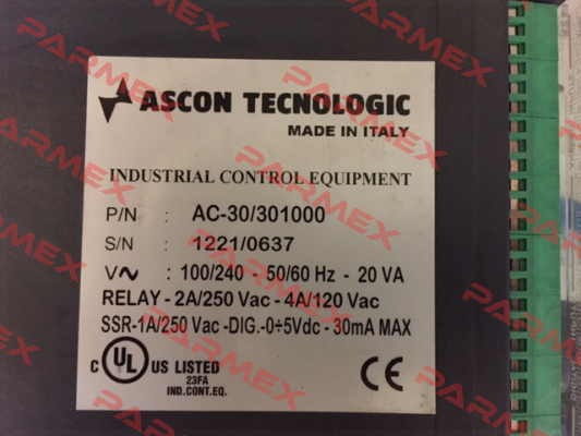 P/N AC-30/301000, SN:1221/0637  Ascon