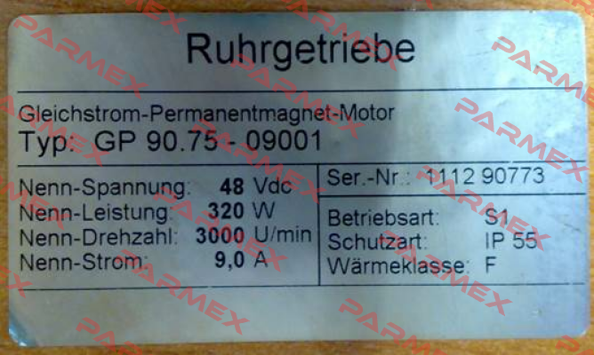 Typ: GP 90.75-09001  Ruhrgetriebe