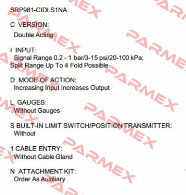 SRP981-CIDLS1NA  Foxboro (by Schneider Electric)