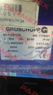 11297378 WK1778001    OEM Groschopp