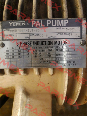 PM 37 -01B -3.7-20 obsolete, replacement   PM37-01B-3,7-30 Yuken