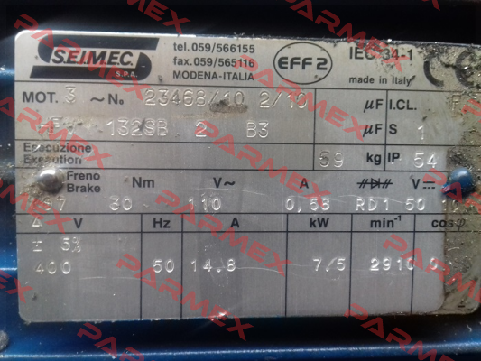 EFF2 IEC 34-1 REPLACED BY HBV 132SB 2 400-50 B3 Seimec (Rossi)