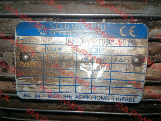 IN71C4 obsolete, replaced by T 71C 4 220/380 60 IP55 CLF Neri Motori