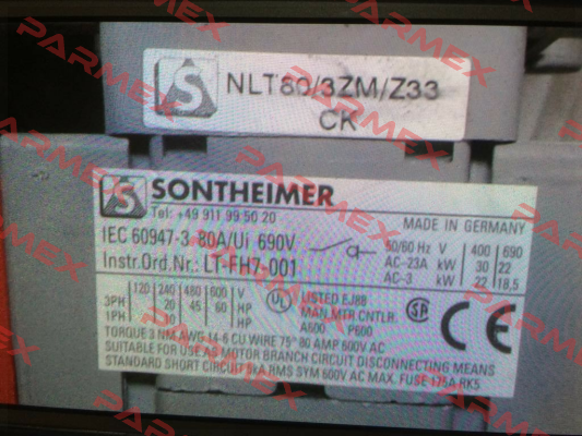 NLT80/3ZM/Z33 Sontheimer