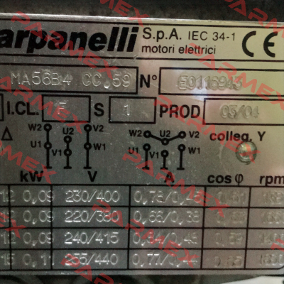 MOT３~MA56134 CC.59 N°EO116943 Carpanelli