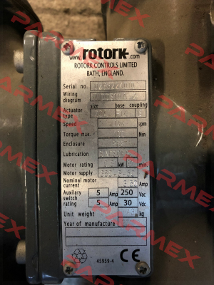 S/N:L02632240102 Rotork