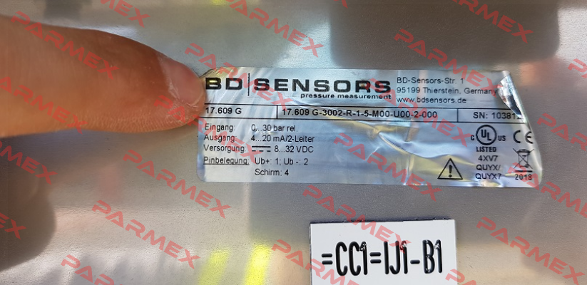 17.609 G - 3002-R-1-5-M00-U00-2-000 Bd Sensors