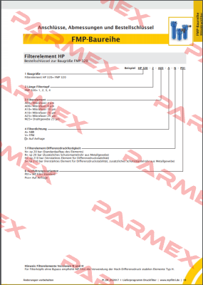 P/N: 1769 Type: HP-320-3-A10-A-H-P01 MP Filtri