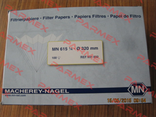 531032 ( Filter Papers Folded MN 615 1/4), (1 pack = 100 pcs) Macherey Nagel