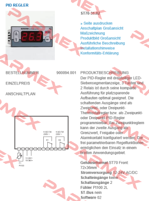 ST70-31.02 obsolete no replacement Stork tronic