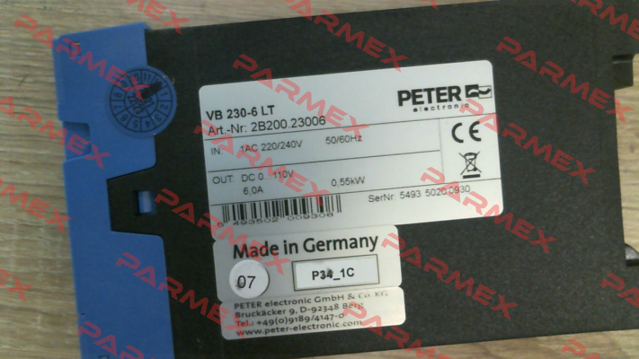 P/N: 2B200.23006, Type: VB 230-6LT Peter Electronic