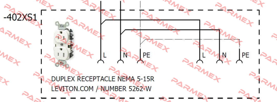 252-05262-00w - NEMA 5-15R  Leviton