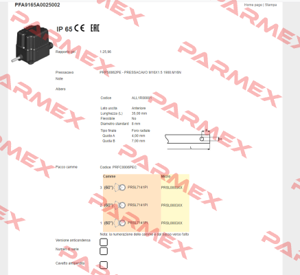 PFA9165A0025002 Ter Tecno Elettrica Ravasi