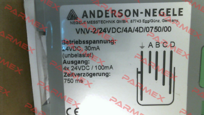 VNV-2/24VDC/4A/4D/0750/00 Anderson-Negele