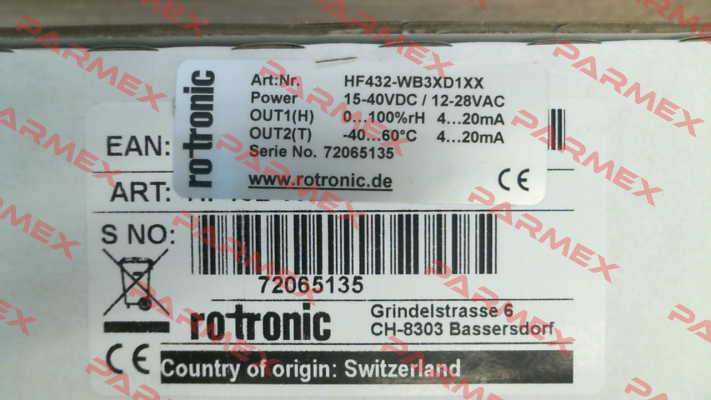 HF432- WB3XD1XX Rotronic