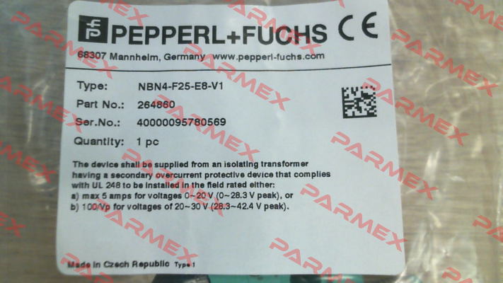 p/n: 264860, Type: NBN4-F25-E8-V1 Pepperl-Fuchs