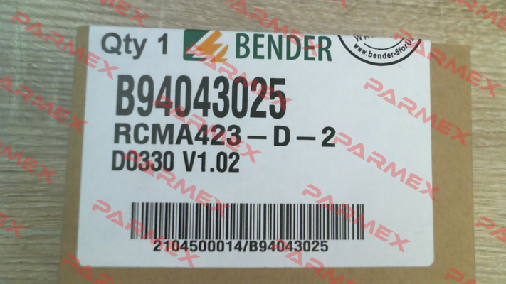 P/N: B94043025, Type: RCMA423-D-2 Bender