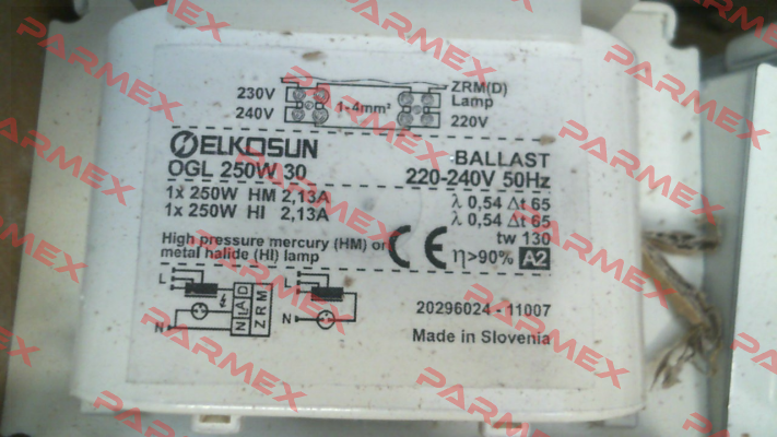 20296024 / OGL 250 W 30 220-240/50 030A084 Tridonic