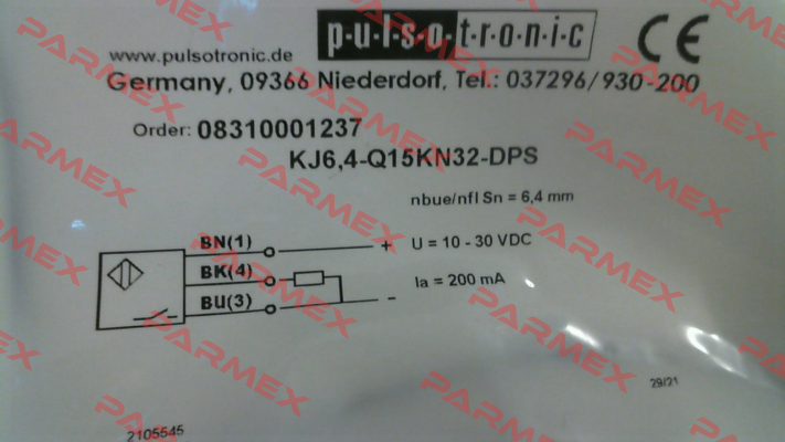 p/n: 08310001237, Type: KJ6,4-Q15KN32-DPS Pulsotronic