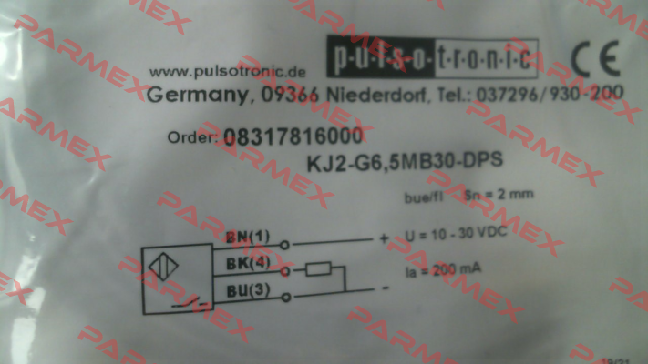 p/n: 08317816000, Type: KJ2-G6,5MB30-DPS Pulsotronic