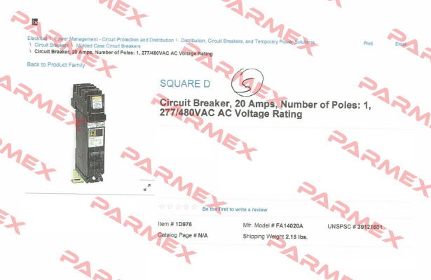 FA14020A  Square D (Schneider Electric)