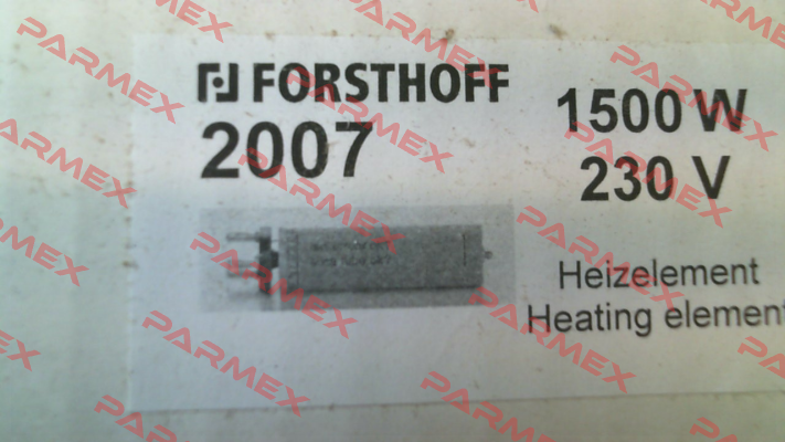 Heating element 1500 W 230 V Typ K Forsthoff