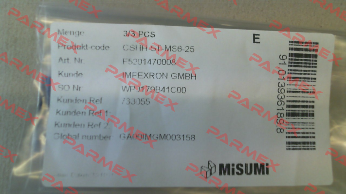 CSHH-ST-MS6-25 Misumi