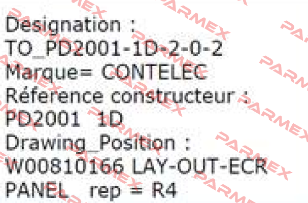 PD2001 - 1D 2-0-2 - OEM  Contelec