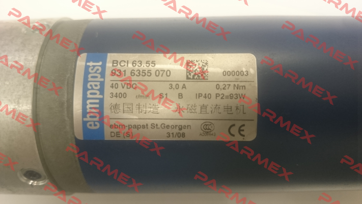 BCI 63.55  931 6355 070 40VDC OEM EBM Papst