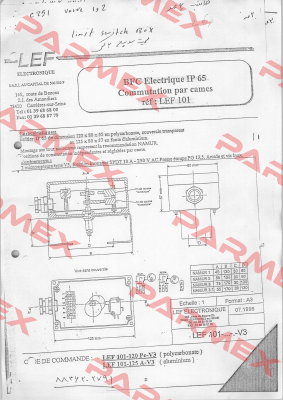 LEF 102-LC2/GR. (2xV3 SPDT) 1PE = Old model: LEF 101-102  Lef Industries