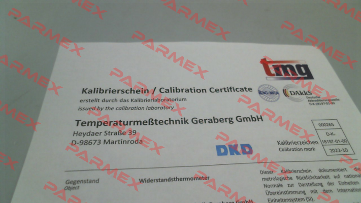 8000282 DAkkS - Calibration Certificate TMG GERABERG