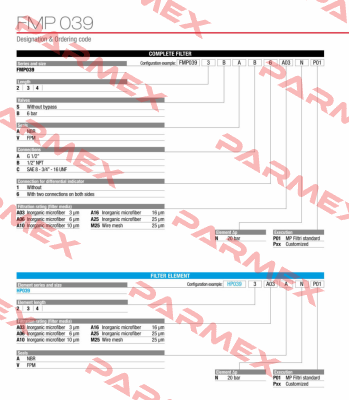 FMP-039-2-S-A-A-6-A25-N-P01 MP Filtri